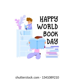 World Book Day, Holiday poster - flat design.