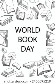 world book day illustratin vector poster
