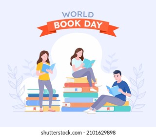 World book day illustration background