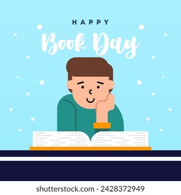 Hintergrund der Illustration zum Welttag des Buches. Happy Book Day Banner Hintergrund