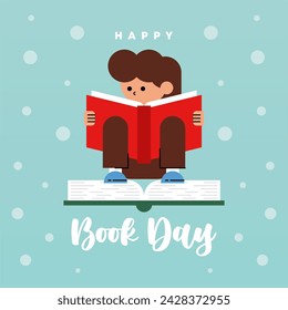 World Book Day Illustration Background. Happy Book Day Banner Background