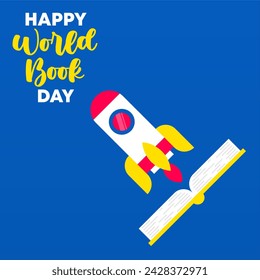 World Book Day Illustration Background. Happy Book Day Banner Background