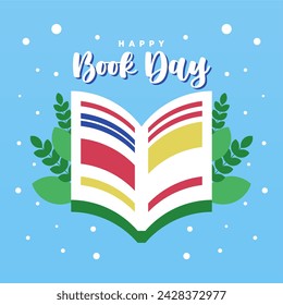 Fondo de ilustración del Día Mundial del Libro. Feliz Día del Libro Banner de Fondo