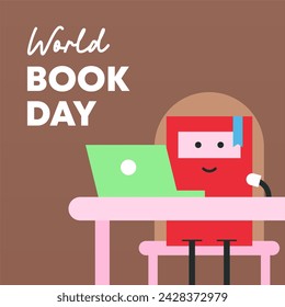 World Book Day Illustration Background. Happy Book Day Banner Background