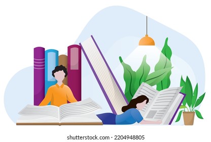 World book day illustration, flat style Stack of colorful books with open book on white background