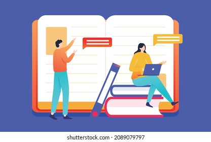 World book day illustration online class online education learning class poster