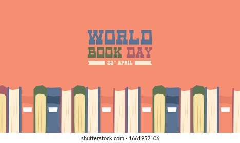 World book day illustration vector. Flat illustration of world book day web banner template vector