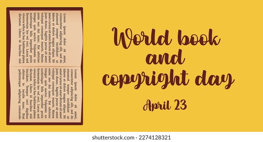 World book day illustration vector. Flat illustration of world book day web banner template vector.