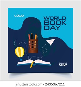 vector de ilustración del día mundial del libro. vector del día del libro.