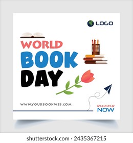 world book day illustraton vector. book day vector.