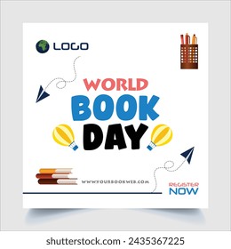 world book day illustraton vector. book day vector.