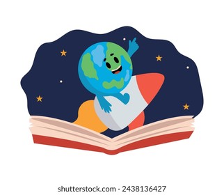 world book day imagination illustration