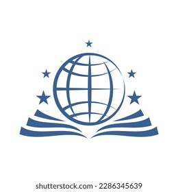 World book day logo vector flat design template
