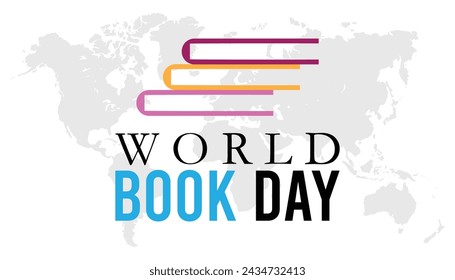 World Book Day observed every year in April. Template for background, banner, card, poster with text inscription.