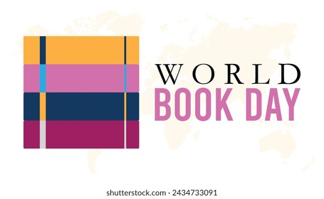 World Book Day observed every year in April. Template for background, banner, card, poster with text inscription.