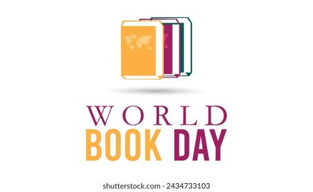 World Book Day observed every year in April. Template for background, banner, card, poster with text inscription.