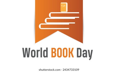 El Día Mundial del Libro se celebra cada año en abril. Plantilla para fondo, banner, tarjeta, cartel con inscripción de texto.