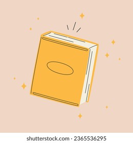Día mundial del libro. Un libro aislado con estrellas. Ilustraciones de vectores educativos dibujadas a mano