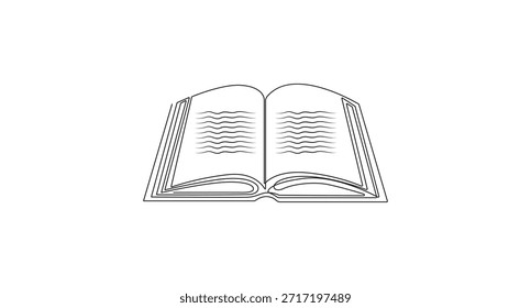 Dibujo de una línea del Día Mundial del Libro Ilustración vectorial dibujada a mano continua, Pila de libros en un dibujo de línea simple, Dibujo de línea continua de una pila de libros,