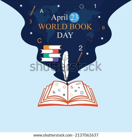 World Book Day. Open book Concept. world book day and copyright day conceptual background. Vector illustration.