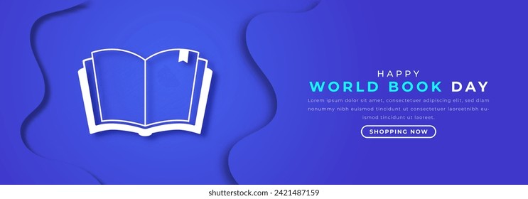World Book Day Paper cut style Vector Design Illustration for Background, Poster, Banner, Advertising, Greeting Card
