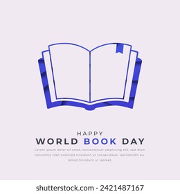 World Book Day Paper cut style Vector Design Illustration for Background, Poster, Banner, Advertising, Greeting Card