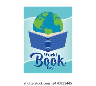 World book day poster Planet earth. flat vector modern illustration 