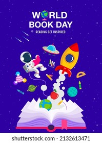 World book day, reading Imagination
, back to school, template banner, concept vector illustration