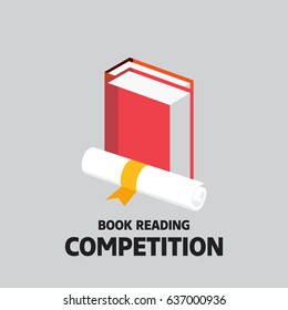 World Book Day with Red Book and a Certificate Poster Or Banner Background.