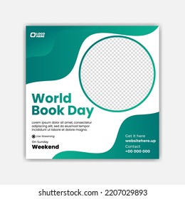 World book day Book Review Events Social Media Posts Template