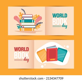 World book day - Set of banner illustration