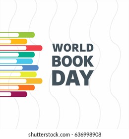 World Book Day simple typography with bunch of book Poster Or Banner Background.