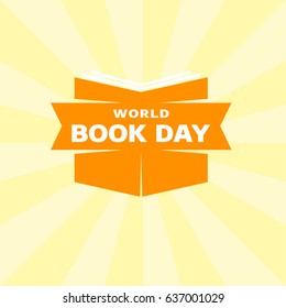 World Book Day simple typography on a book Poster Or Banner Background.