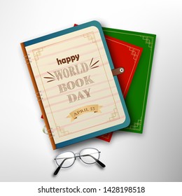 World book day with stack of books