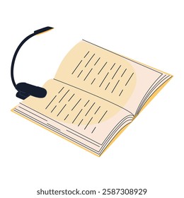 World Book Day. Stack of books, vertical books, open notebook, glasses, coffee, lamp, magnifying glass. Literature, education concept. Colored flat vector illustration isolated on white background.