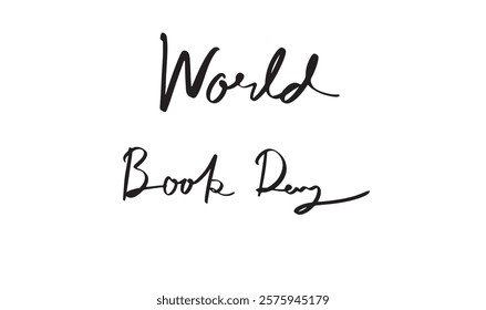 World book day text font calligraphy hand written lettering black color object icon design education learning reading library study intelligence wisdom education world book day relaxation university 