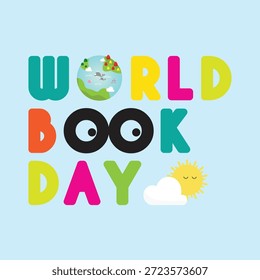 world book day vector design poster elements