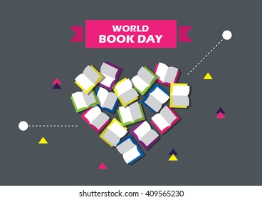 World book day vector illustration. EPS 10
