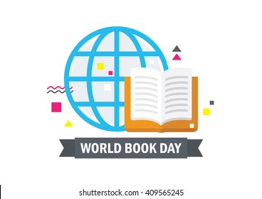World book day vector illustration. EPS 10