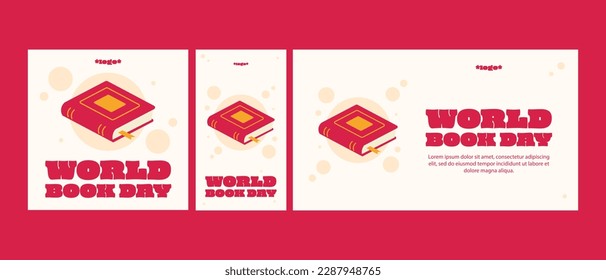 Plantilla de medios sociales del Vector del Día Mundial del Libro