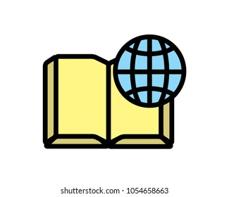 world book icon design illustration,cartoon design style, designed for print and web