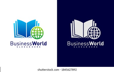 World Book logo design vector, Colorful World logo design template, Icon symbol