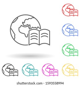 world book multi color style icon. Simple thin line, outline vector of books and magazines icons for ui and ux, website or mobile application