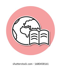 world book sticker icon. Simple thin line, outline vector of Books and magazines icons for ui and ux, website or mobile application