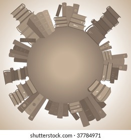 World of books. Vector illustration.