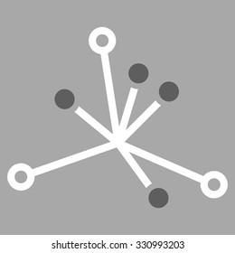 World Boom vector icon. Style is flat bicolor dark gray and white symbol, rounded angles, silver background.
