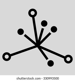 World Boom vector icon. Style is flat black symbol, rounded angles, light gray background.