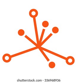 World Boom vector icon. Style is flat orange symbol, rounded angles, white background.