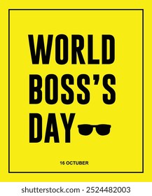 World Boss's Day Logo Vector Template Design