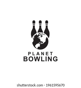 World bowling logo design vector template